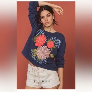 NWT Anthropologie Appliqué Pullover Sweater